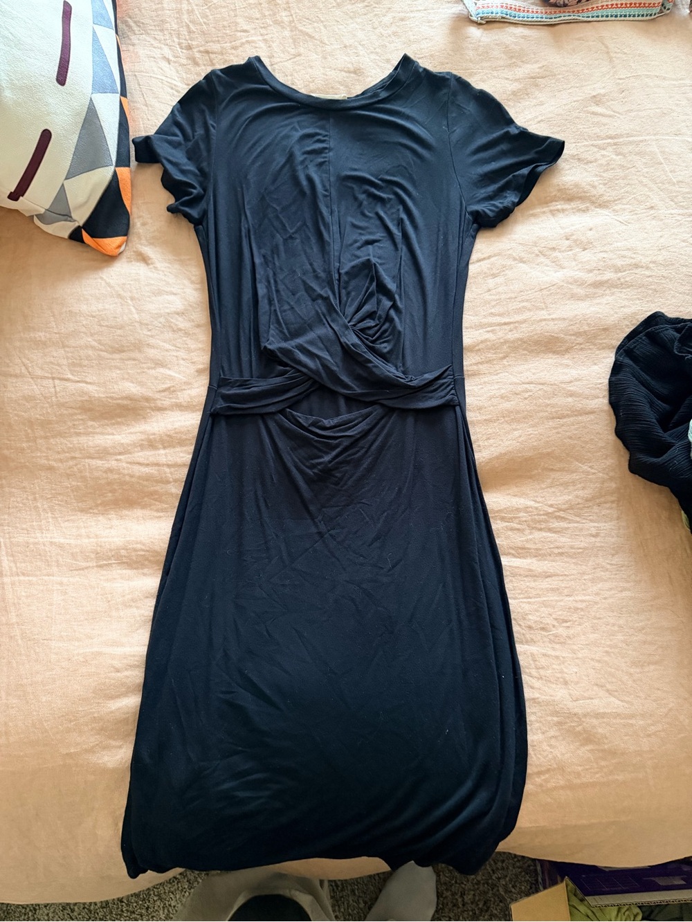 Sozy - Kendall Dress - Classic Black Knot-Front Mini Dress